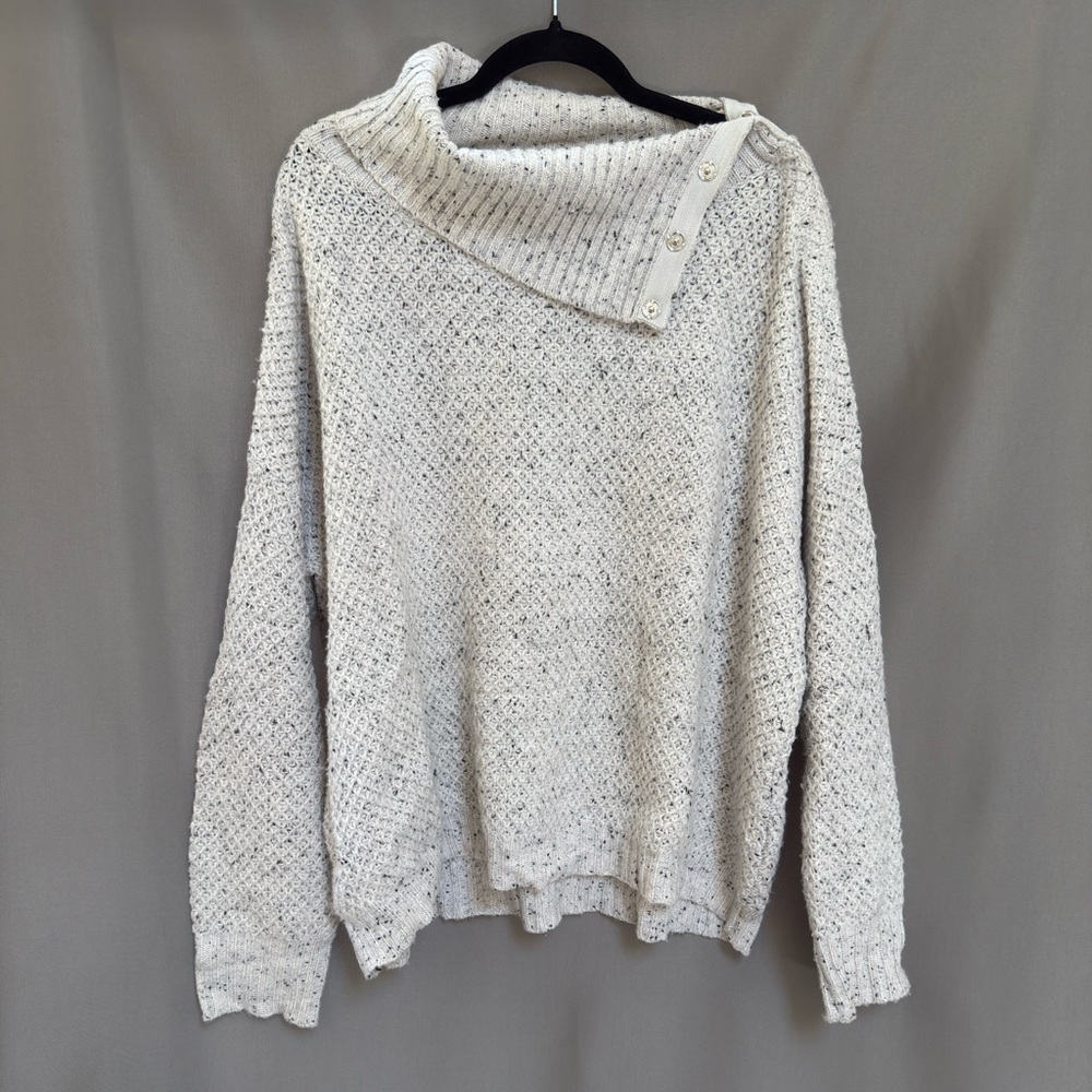 NWOT Anthropologie Sweater Size L, Waffle Knit Oversized Turtleneck Relaxed Fit